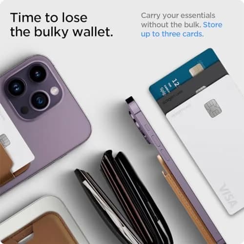 Spigen MagSafe Wallet, Holds 3 Cards | Slim Vegan Leather Card Holder with Strong Magnet thumbnail 5