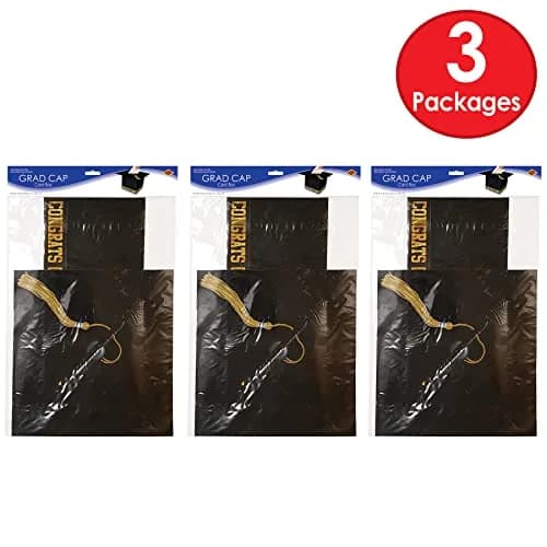 Beistle 3 Piece Black Grad Cap Gift Card Boxes | Graduation Party Supplies thumbnail 6