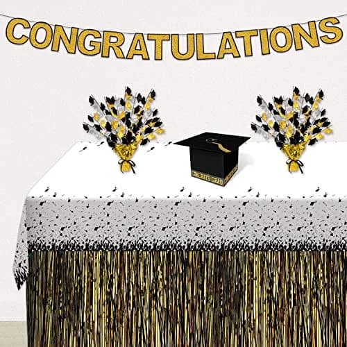 Beistle 3 Piece Black Grad Cap Gift Card Boxes | Graduation Party Supplies thumbnail 3