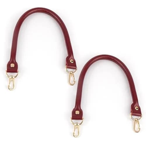AUEAR Wine Red PU Leather Replacement Purse Straps with Gold Lobster Buckles (15.7 Inches / 40 cm) | Set of 2 for Small Handmade Bags thumbnail 8