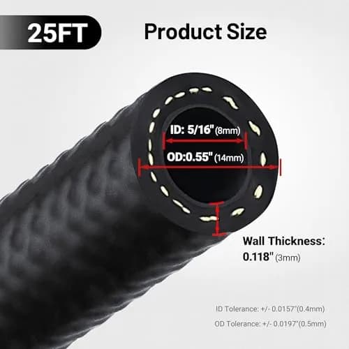 EVIL ENERGY 5/16" SAE J30R9 Fuel Injection Hose 8mm (0.315 in) x 25ft (7.62 m) | 300 PSI Working Pressure thumbnail 2