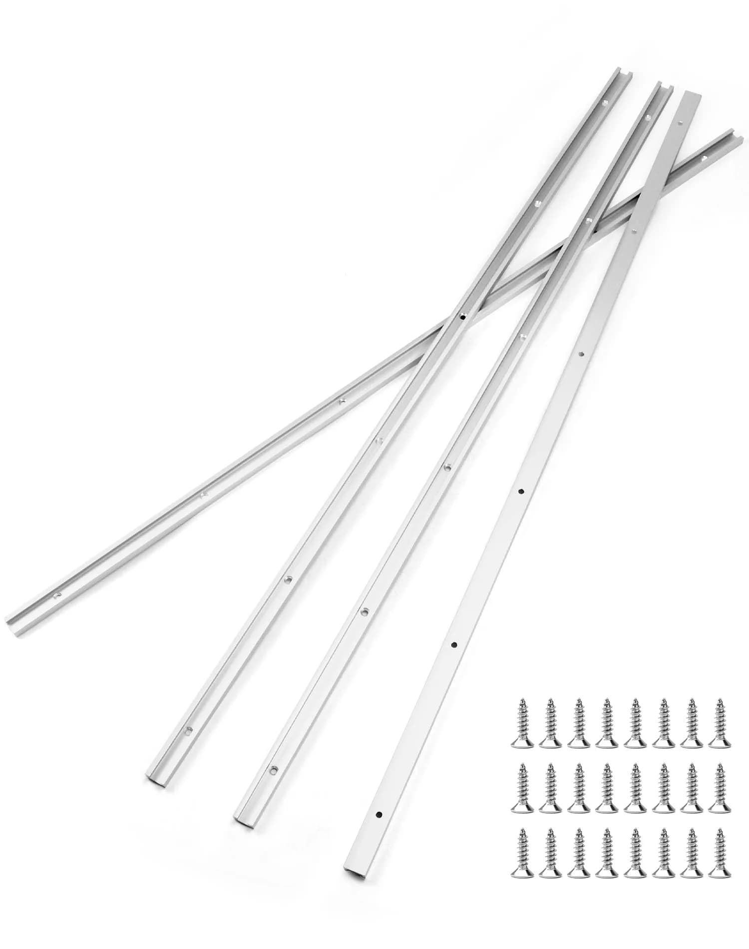 QWORK 36 Inch Aluminum T Track - 4 Pack | Universal Double Cut Profile for Woodworking - view 3