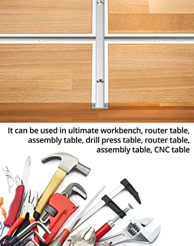 QWORK Aluminum T Track 48 Inch (121.9 cm) - 4 Pack | Universal Double Cut Profile for Woodworking Fixtures thumbnail 4