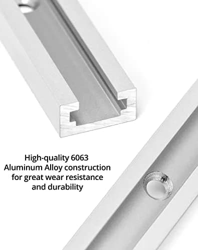 QWORK Aluminum T Track 48 Inch (121.9 cm) - 4 Pack | Universal Double Cut Profile for Woodworking Fixtures thumbnail 5