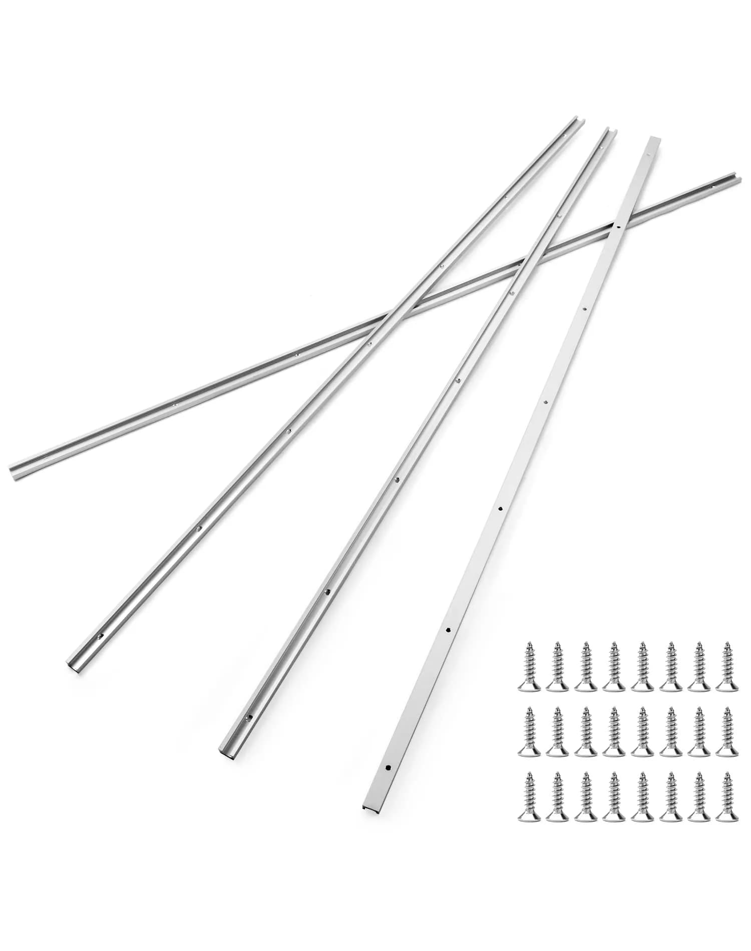 QWORK Aluminum T Track 48 Inch (121.9 cm) - 4 Pack | Universal Double Cut Profile for Woodworking Fixtures - view 2