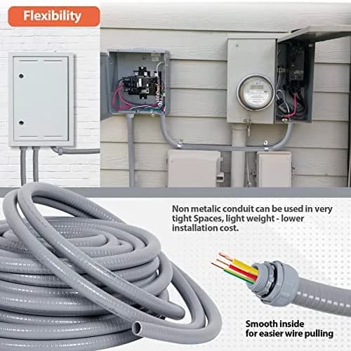 Neorexon Liquid-Tight Conduit 1/2 inch | 100ft PVC Outdoor Electrical Pipe thumbnail 6