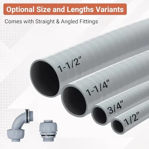 Neorexon Liquid-Tight Conduit 1/2 inch | 100ft PVC Outdoor Electrical Pipe thumbnail 9