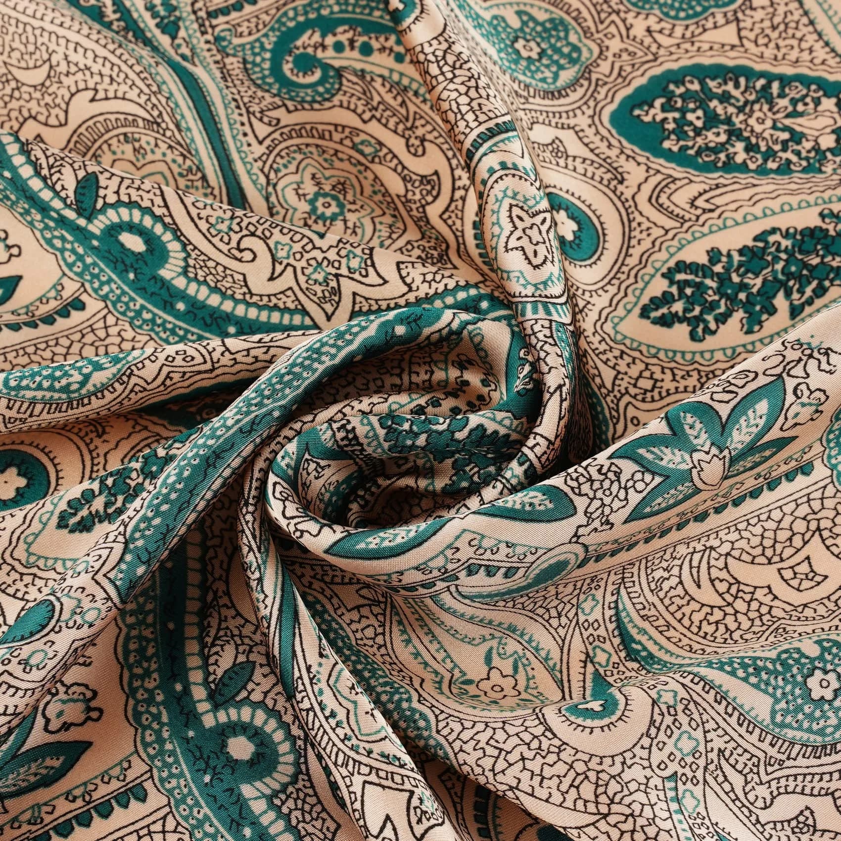 GERINLY Gentleman Paisley Print Satin Bandana 27 Inch Square | Aesthetic Totem Headwear - view 5