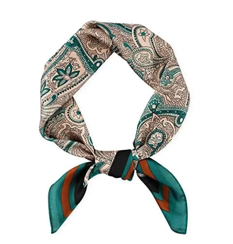 GERINLY Gentleman Paisley Print Satin Bandana 27 Inch Square | Aesthetic Totem Headwear thumbnail 1