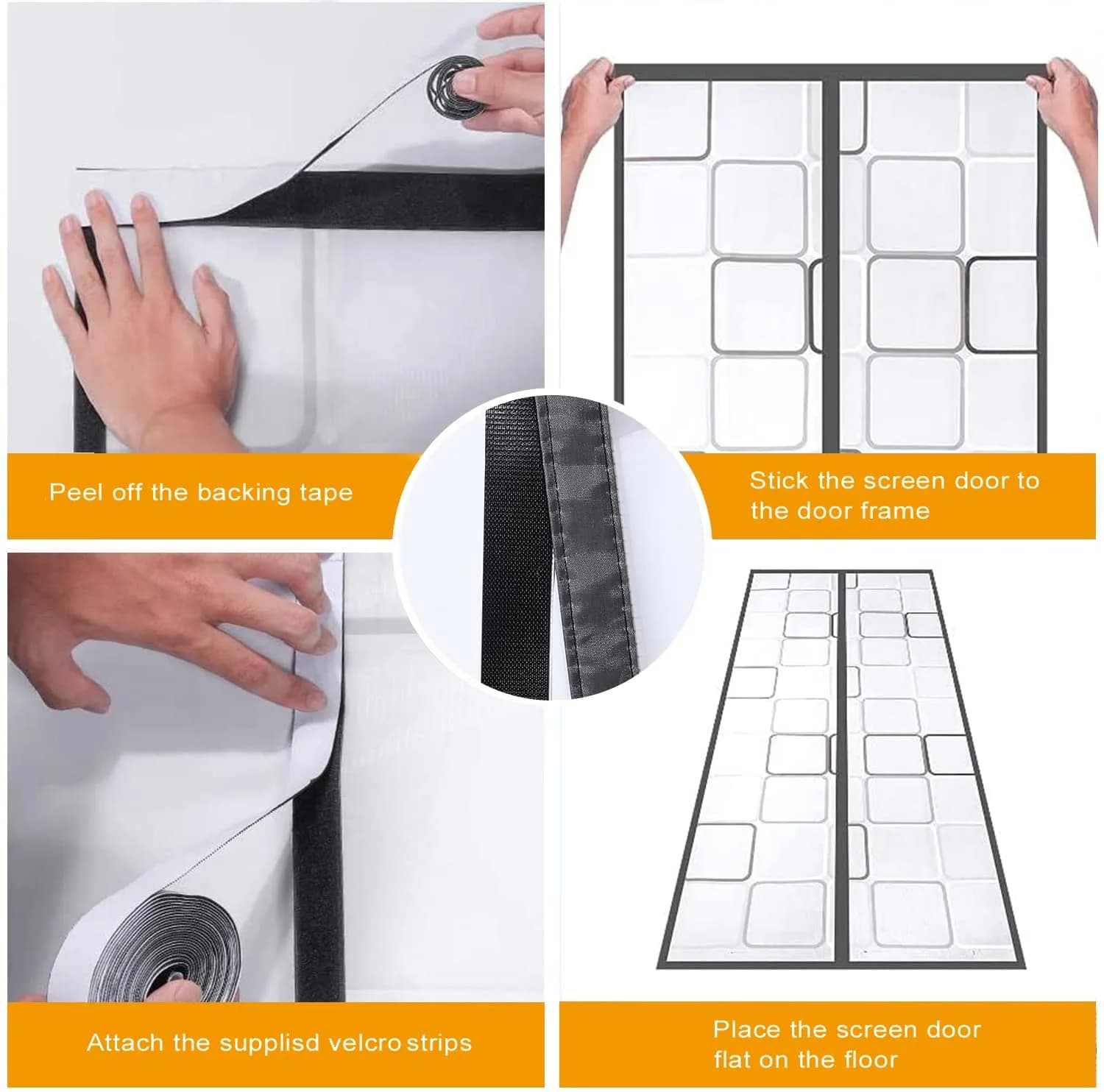 Alyseldy Magnetic Thermal Door Curtain - Fits Doors up to 72" x 80" - Grey - view 2
