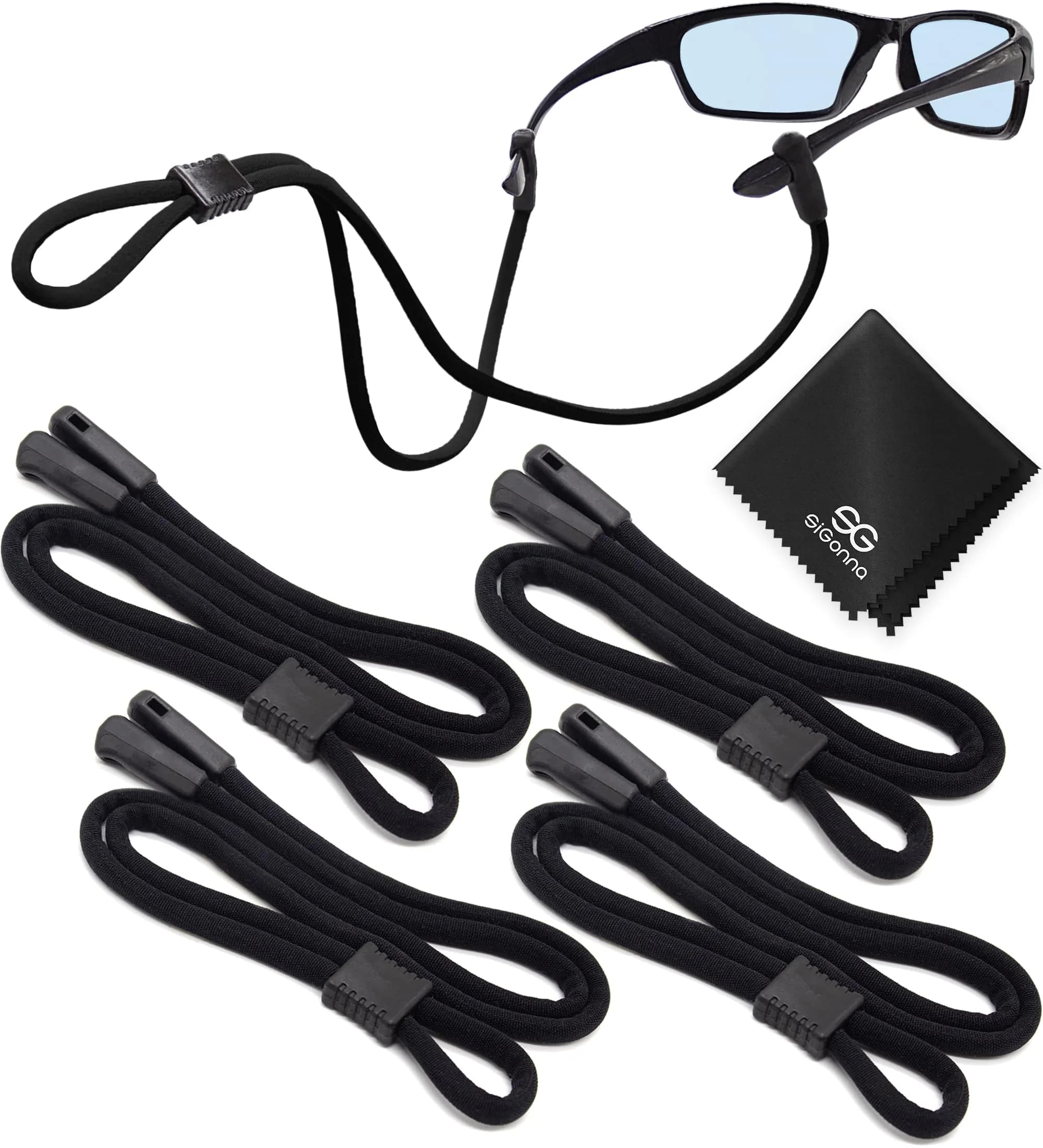 SIGONNA Black Eyeglass Holder Strap | Adjustable 27 inch Neck Lanyard for Men & Women - main product image