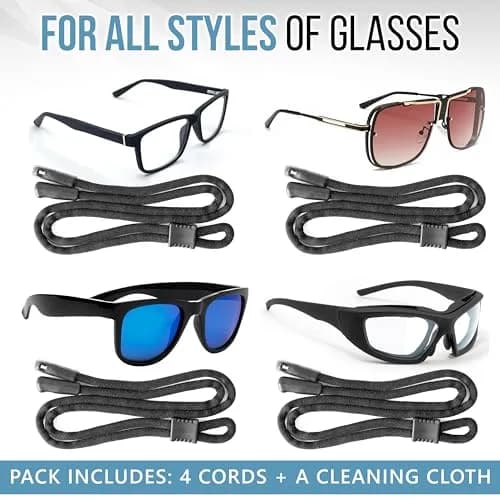 SIGONNA Black Eyeglass Holder Strap | Adjustable 27 inch Neck Lanyard for Men & Women thumbnail 6