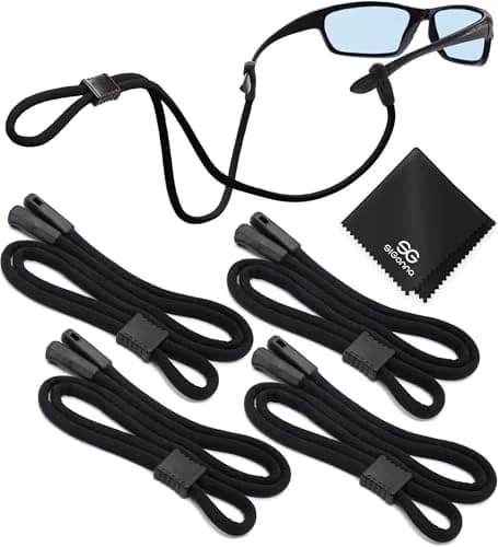 SIGONNA Black Eyeglass Holder Strap | Adjustable 27 inch Neck Lanyard for Men & Women thumbnail 1