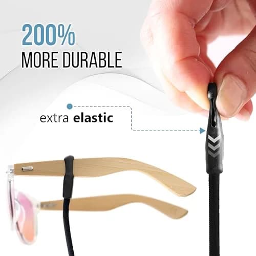 SIGONNA Black Eyeglass Holder Strap | Adjustable 27 inch Neck Lanyard for Men & Women thumbnail 3
