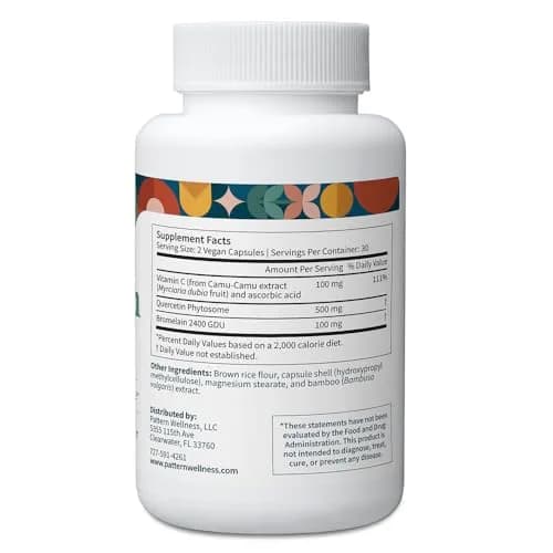 Pattern Wellness Quercetin Supplement – 60 Vegan Capsules | Immune & Cellular Support thumbnail 3