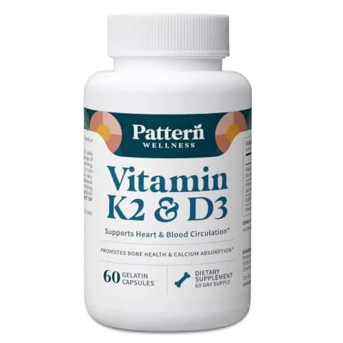 Pattern Wellness Vitamin K2 & D3 Supplement – 60 Capsules | Bone & Heart Support thumbnail 1