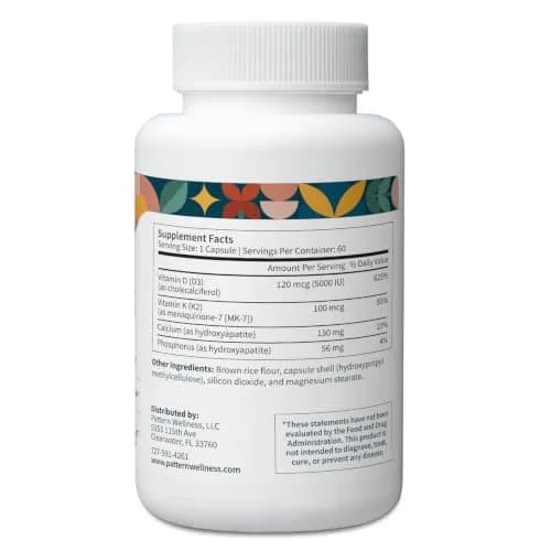 Pattern Wellness Vitamin K2 & D3 Supplement – 60 Capsules | Bone & Heart Support thumbnail 3