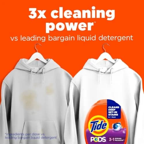 Tide PODS Laundry Detergent Pacs 76 Count | Spring Meadow Scent, 3-in-1 Stain Remover, Odor Fighter, Color Protector thumbnail 2