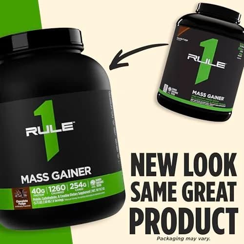 Rule 1 Proteins Mass Gainer Chocolate Fudge | 16 Servings, 1220+ Calories, High-Quality Whey thumbnail 2