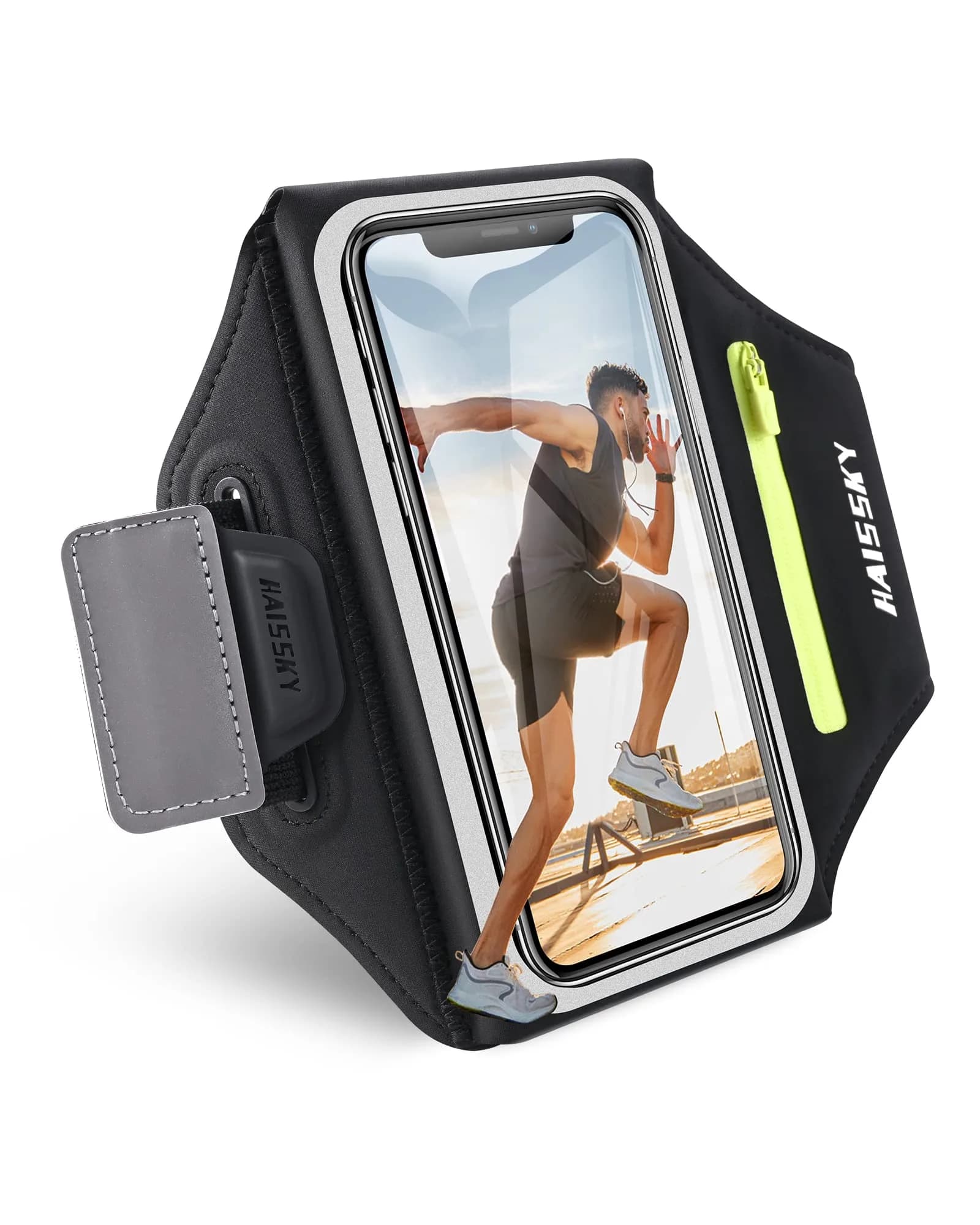 Guzack Running Armband with Key Pouch & Card Slot | Up to 6.9" Phone Fit, Adjustable & Sweat-Proof thumbnail 1