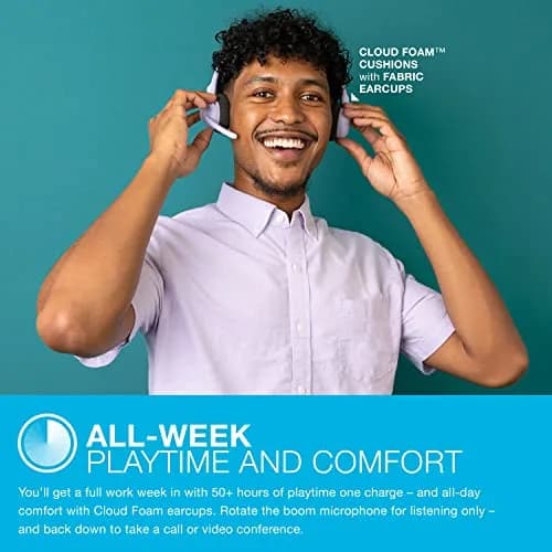 JLab Go Work Pop On-Ear Wireless Headset Lilac | 50+ Hour Playtime, Noise Canceling Mic, Bluetooth Multipoint thumbnail 4
