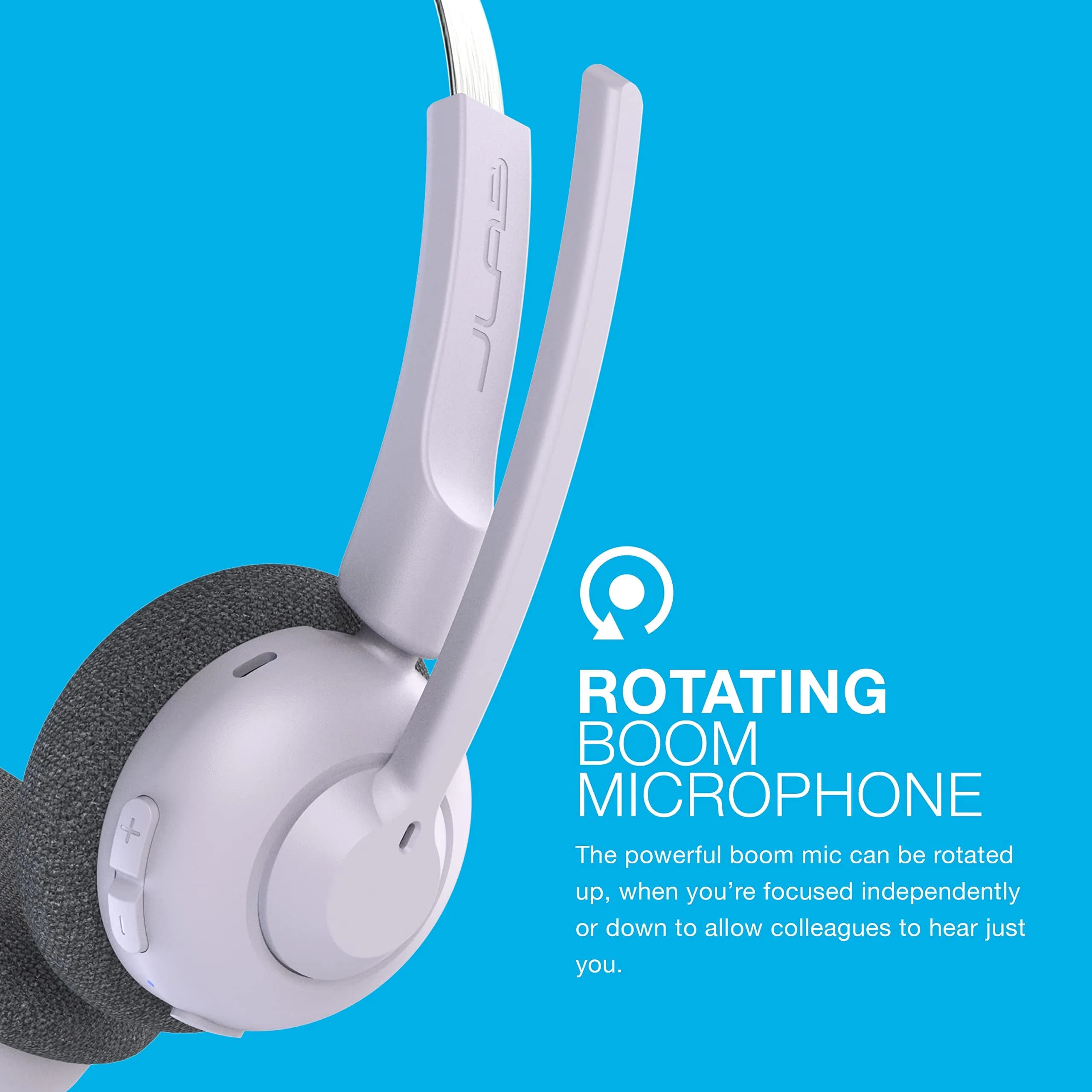 JLab Go Work Pop On-Ear Wireless Headset Lilac | 50+ Hour Playtime, Noise Canceling Mic, Bluetooth Multipoint - view 6