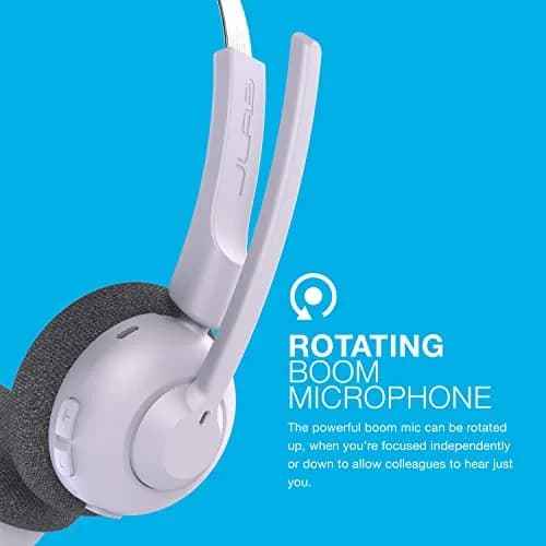 JLab Go Work Pop On-Ear Wireless Headset Lilac | 50+ Hour Playtime, Noise Canceling Mic, Bluetooth Multipoint thumbnail 6