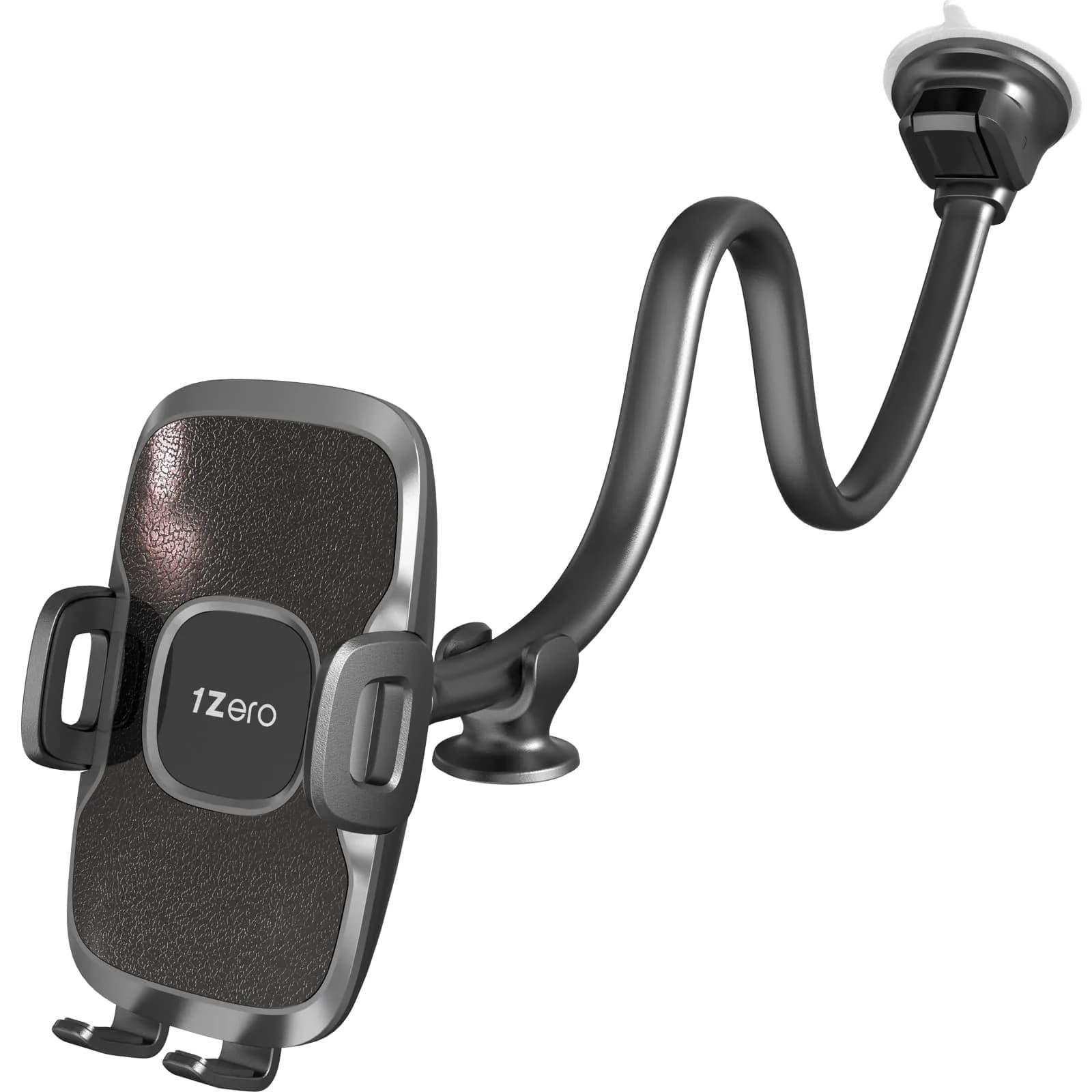 1Zero Solid Car Truck Phone Mount Holder Black with 14" Gooseneck Long Arm | 360° Rotation & Strong Suction - main product image