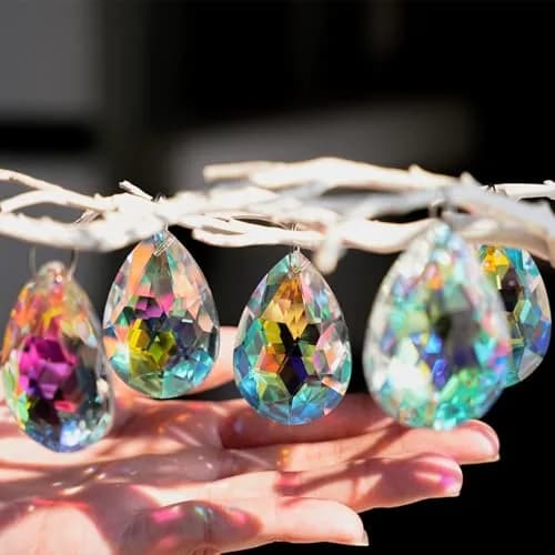H&D HYALINE & DORA 10 Pcs Crystal Prism Pendants 50MM | Teardrop Suncatcher for Garden & Decor thumbnail 4