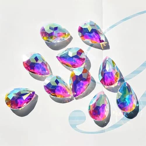 H&D HYALINE & DORA 10 Pcs Crystal Prism Pendants 50MM | Teardrop Suncatcher for Garden & Decor thumbnail 7