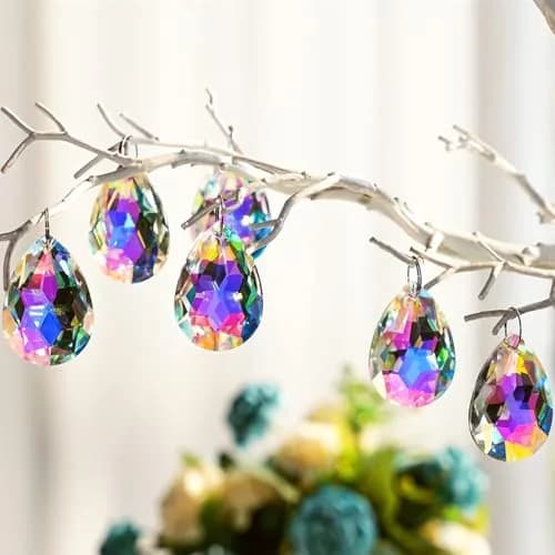 H&D HYALINE & DORA 10 Pcs Crystal Prism Pendants 50MM | Teardrop Suncatcher for Garden & Decor thumbnail 2