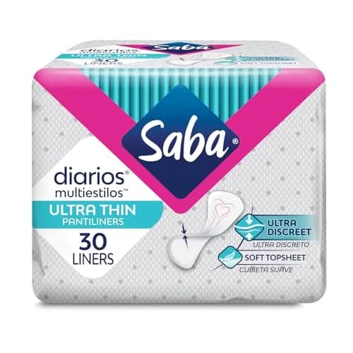 Saba Diarios Ultra Thin Multishape Panty Liners 8-Pack | Discreet, Light Moisture Protection thumbnail 1