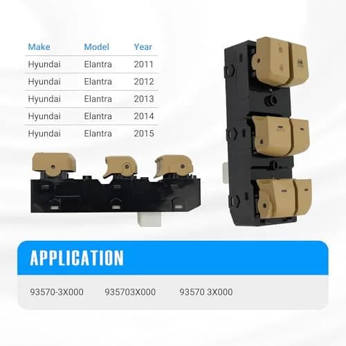 NOVAPARTS Beige Master Power Door Window Switch for 2011-2015 Hyundai Elantra AUTO Driver Side | 93570-3X000 thumbnail 5