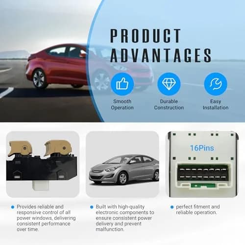NOVAPARTS Beige Master Power Door Window Switch for 2011-2015 Hyundai Elantra AUTO Driver Side | 93570-3X000 thumbnail 3