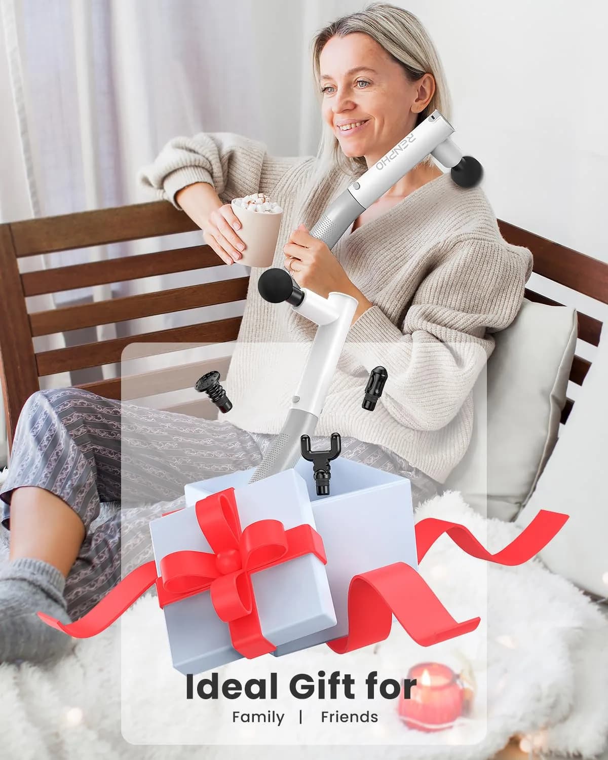 RENPHO Extend Massage Gun with Type-C Charging | Deep Tissue Percussion Massager for Neck and Back (730g) - view 6