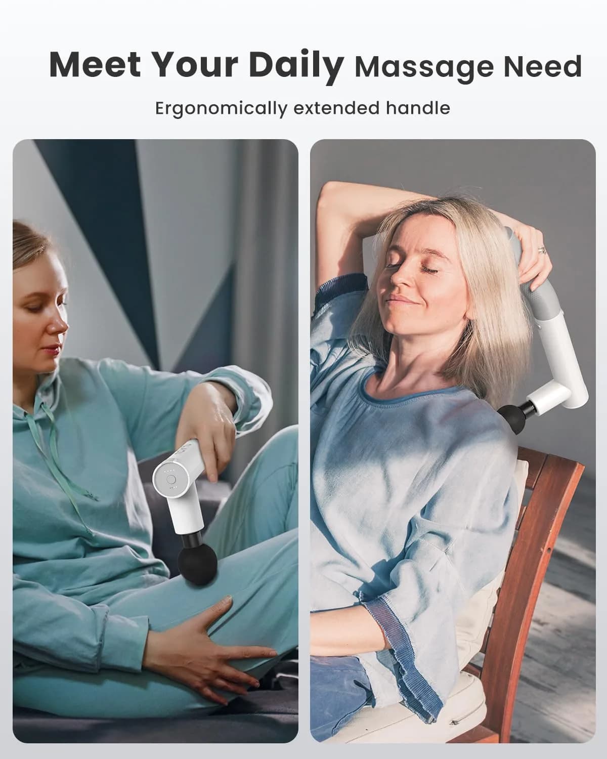 RENPHO Extend Massage Gun with Type-C Charging | Deep Tissue Percussion Massager for Neck and Back (730g) - view 3