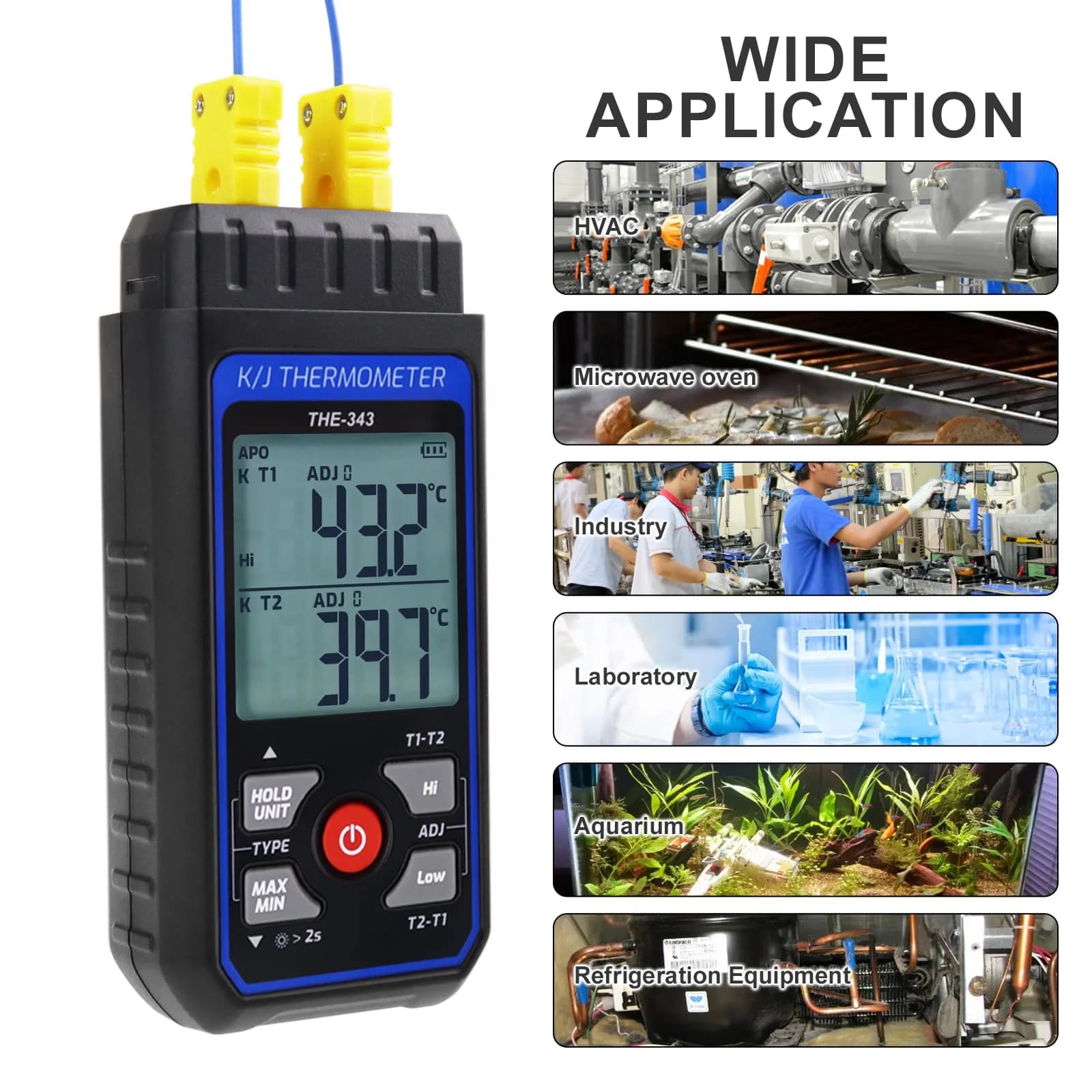DANOPLUS K Type Thermocouple Thermometer -200~1372℃ (2501℉) | Dual Channel HVAC Temperature Meter Gauge - view 7
