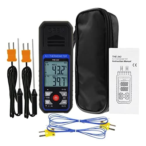 DANOPLUS K Type Thermocouple Thermometer -200~1372℃ (2501℉) | Dual Channel HVAC Temperature Meter Gauge thumbnail 8