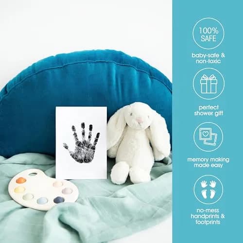 Pearhead Clean-Touch Baby Ink Pad Kit, Medium/Large Black | Mess-Free Handprint & Footprint Maker thumbnail 5