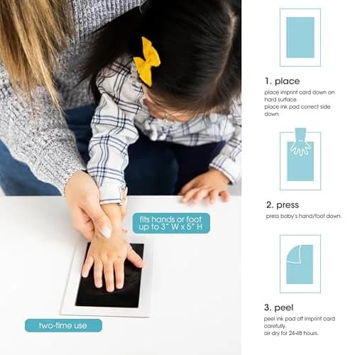 Pearhead Clean-Touch Baby Ink Pad Kit, Medium/Large Black | Mess-Free Handprint & Footprint Maker thumbnail 3