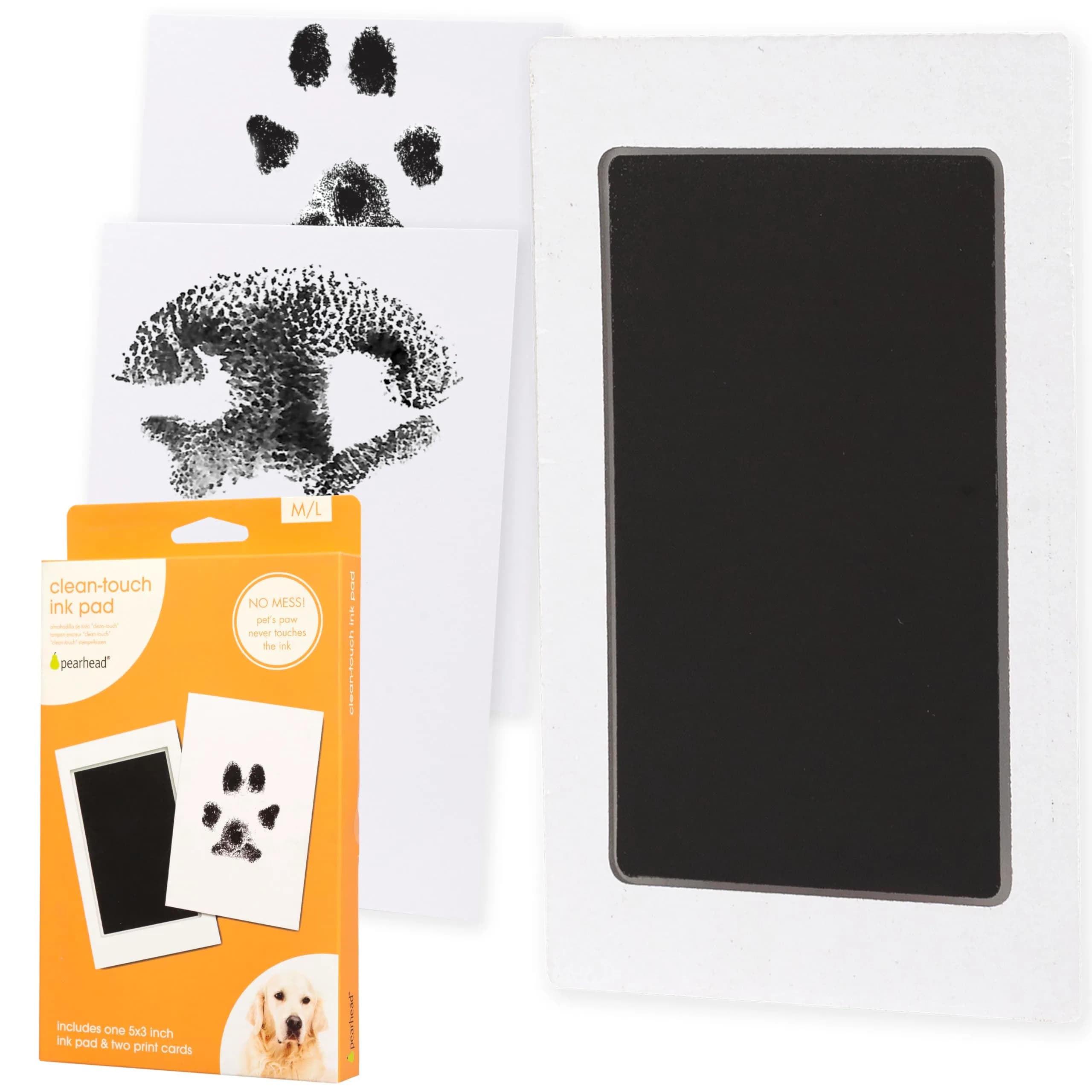 Pearhead Pet Clean-Touch Ink Pad, Medium/Large, Black Ink Pad for Cats or Dogs | Captures Paw Prints Without Mess — Medium/Large Pet Ink Pad, Black