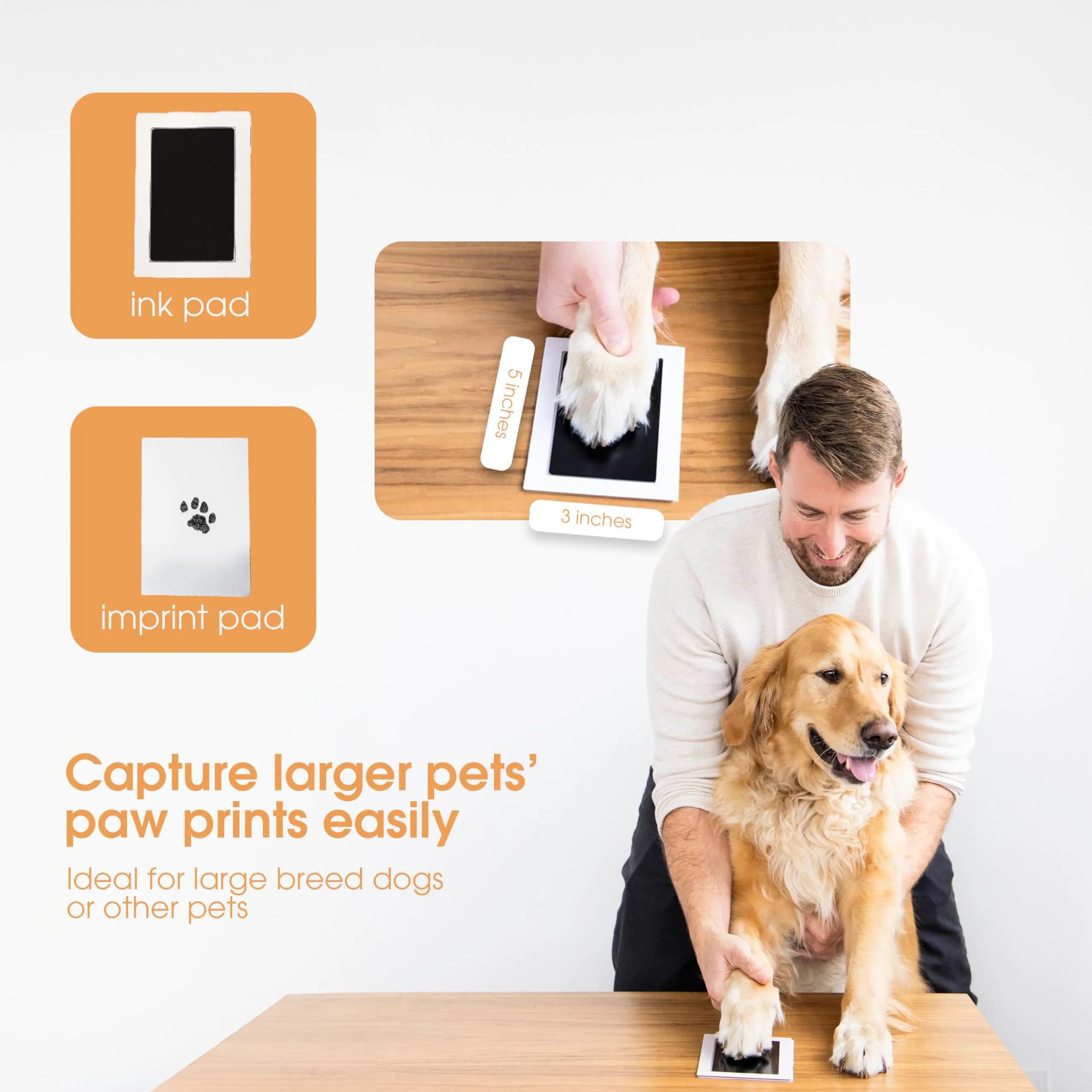 Pearhead Pet Clean-Touch Ink Pad, Medium/Large, Black Ink Pad for Cats or Dogs | Captures Paw Prints Without Mess - view 2