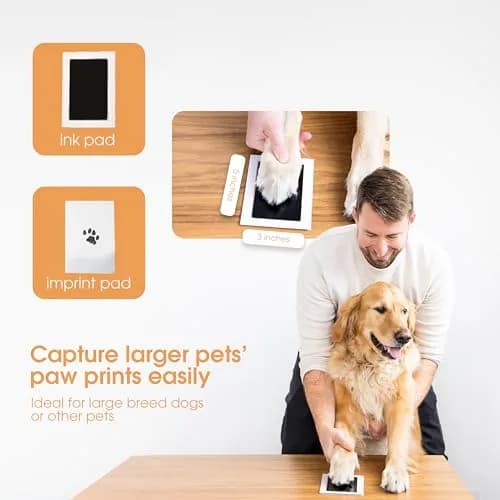 Pearhead Pet Clean-Touch Ink Pad, Medium/Large, Black Ink Pad for Cats or Dogs | Captures Paw Prints Without Mess thumbnail 2
