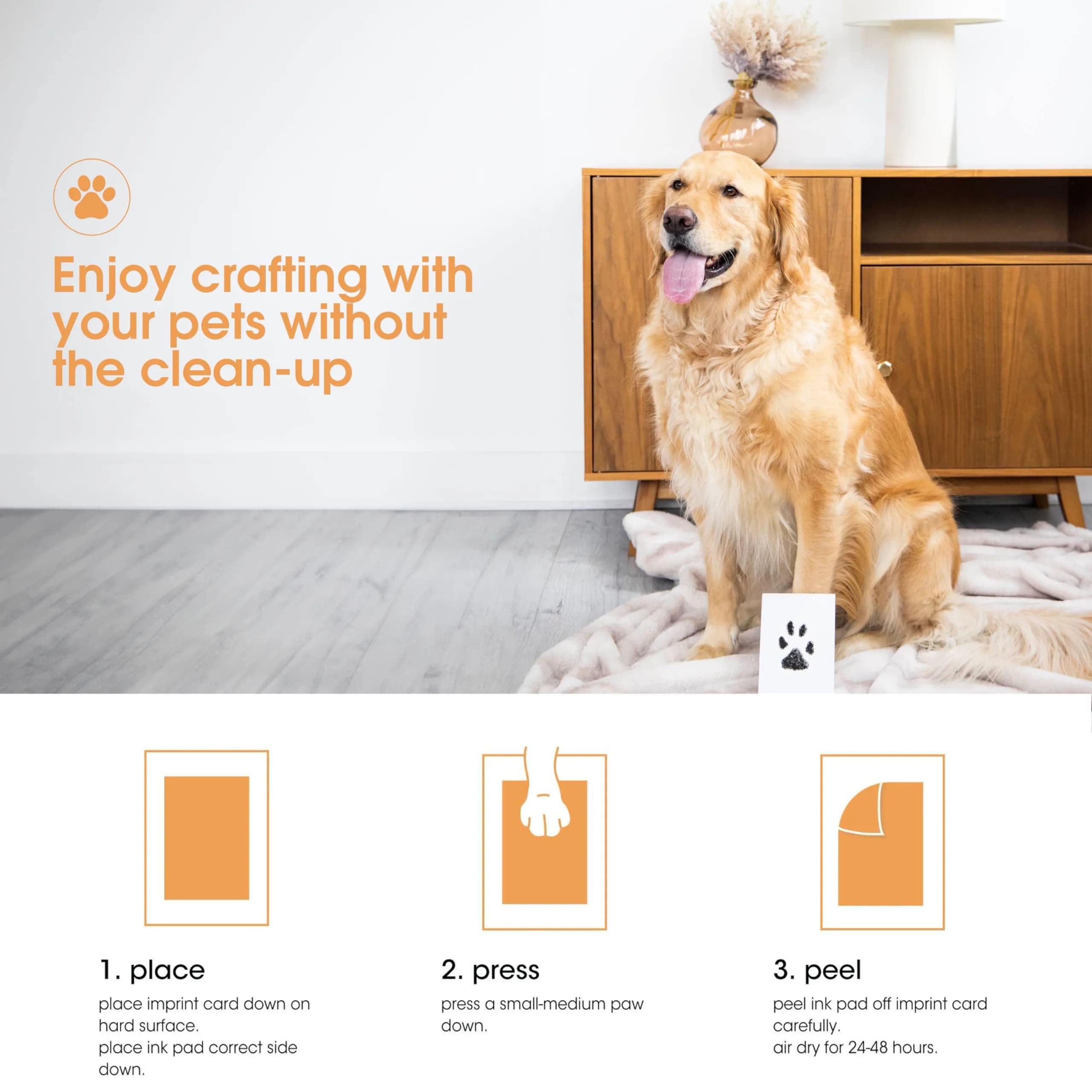 Pearhead Pet Clean-Touch Ink Pad, Medium/Large, Black Ink Pad for Cats or Dogs | Captures Paw Prints Without Mess - view 3