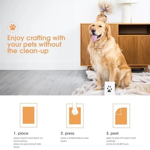 Pearhead Pet Clean-Touch Ink Pad, Medium/Large, Black Ink Pad for Cats or Dogs | Captures Paw Prints Without Mess thumbnail 3