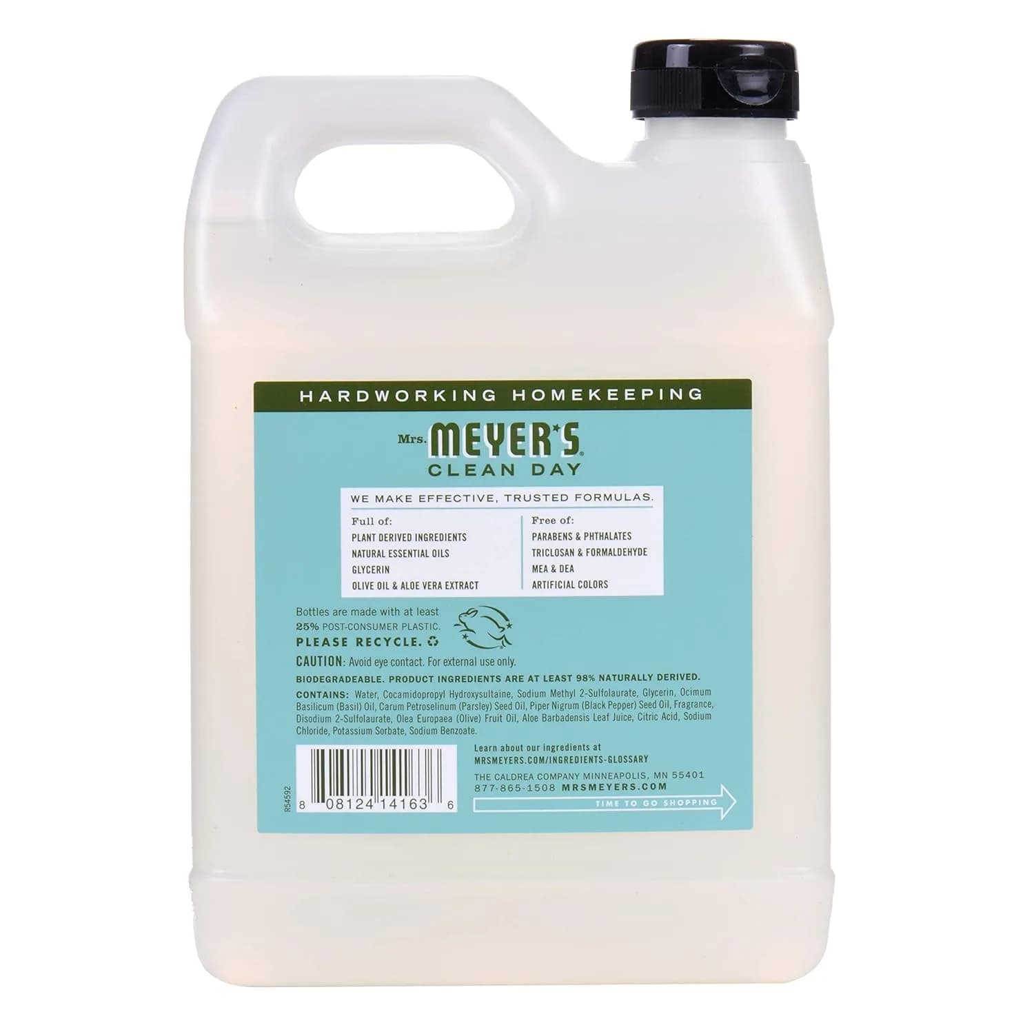 Mrs. MEYER'S HAND SOAP REFILL 66 Fl Oz | Garden-Inspired Scent, Cruelty-Free, Paraben-Free, Aloe & Olive Oil, Made in USA thumbnail 4
