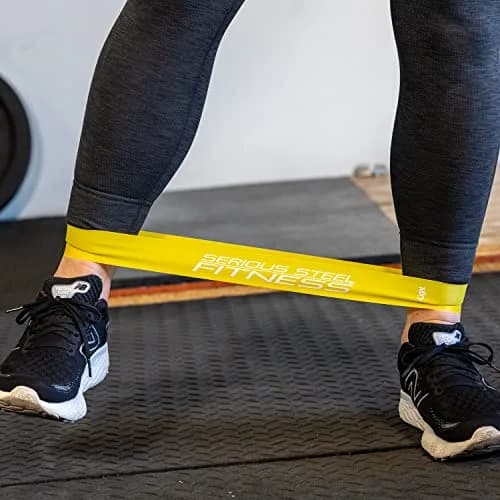 Serious Steel Fitness 12 Inch Resistance Loop Mini Band Exercise Workout Bands (X-Light - 10 Pack - Yellow) | Rehab & Warm-Up Tool thumbnail 6