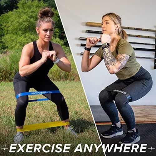 Serious Steel Fitness 12 Inch Resistance Loop Mini Band Exercise Workout Bands (X-Light - 10 Pack - Yellow) | Rehab & Warm-Up Tool thumbnail 2