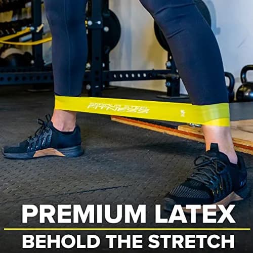Serious Steel Fitness 12 Inch Resistance Loop Mini Band Exercise Workout Bands (X-Light - 10 Pack - Yellow) | Rehab & Warm-Up Tool thumbnail 3