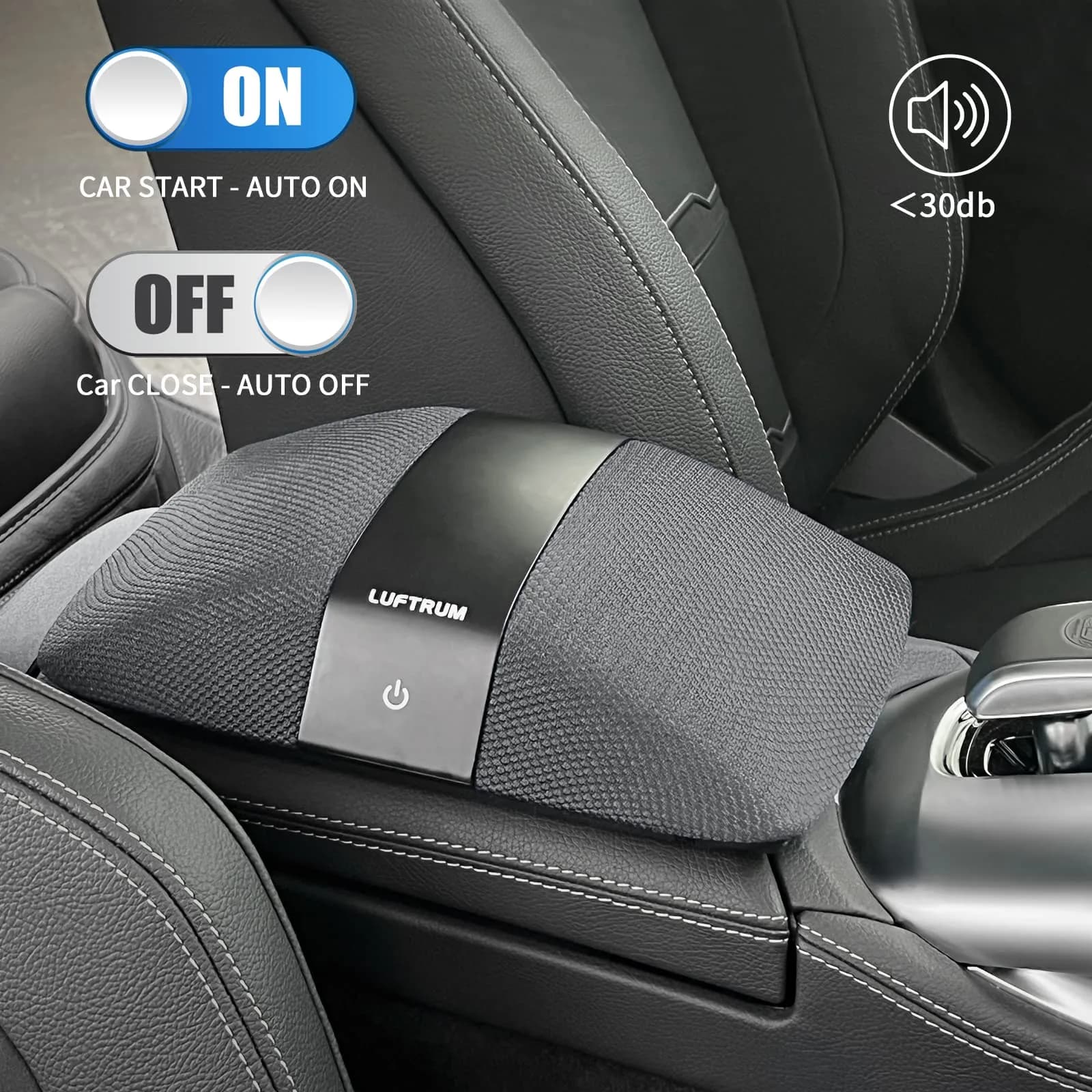 LUFTRUM Portable Car Air Purifier with H13 True HEPA Filter | 0.1 Micron Particle Capture - view 5
